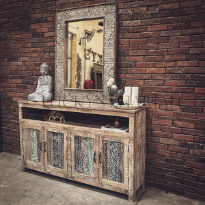 Recycle Design White Glazed Sideboard | Lucky Furniture & Handicrafts.