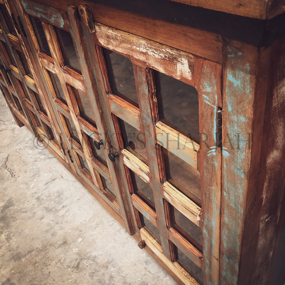 Recycle design glass door sideboard | Lucky Furniture & Handicrafts.