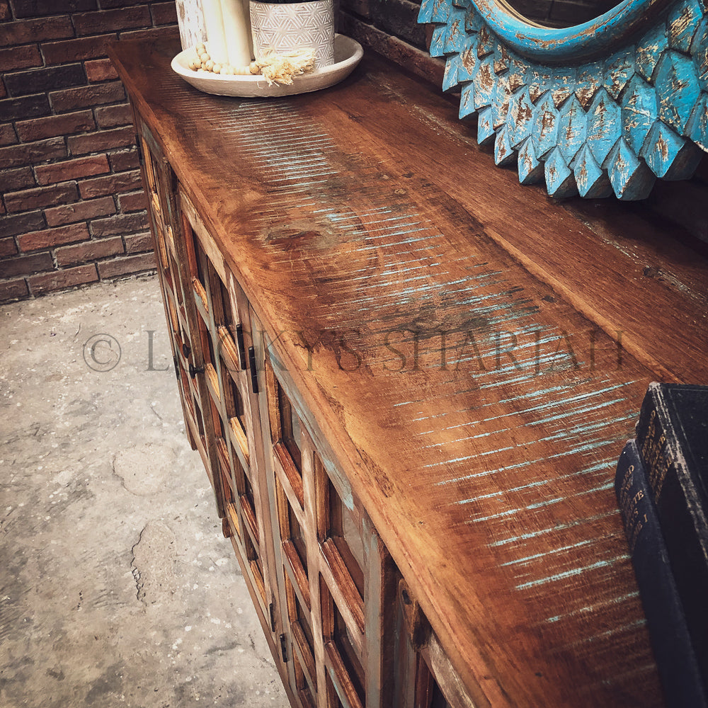 Recycle design glass door sideboard | Lucky Furniture & Handicrafts.