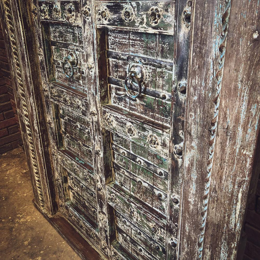 Antique Rustic Blue old door | Lucky Furniture & Handicrafts.