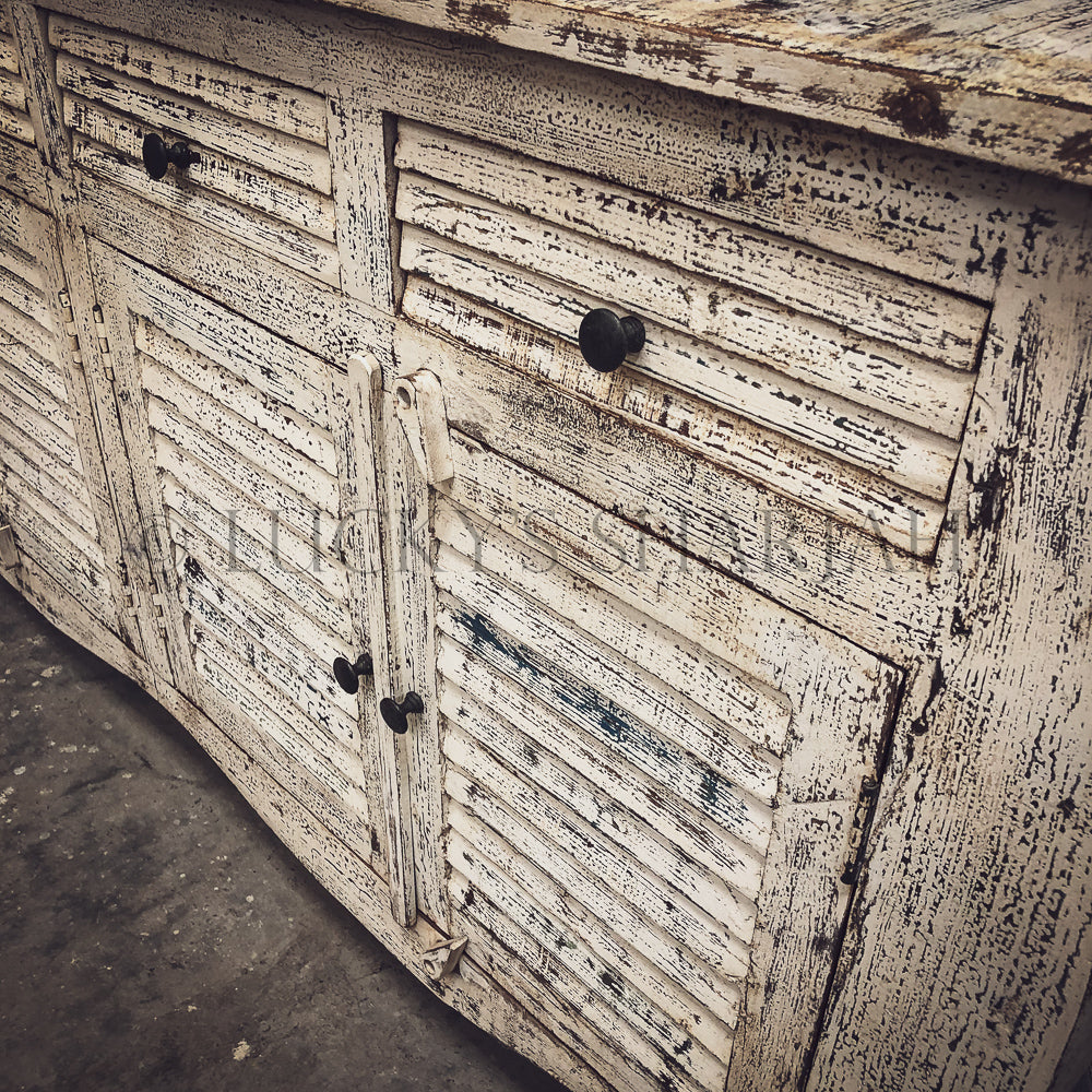 White Shutter 4 draw 4 door Sideboard | Lucky Furniture & Handicrafts.