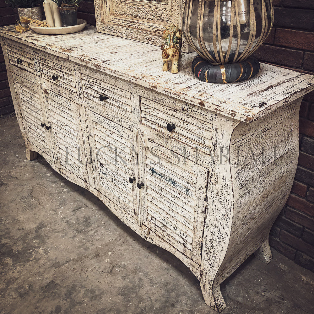 White Shutter 4 draw 4 door Sideboard | Lucky Furniture & Handicrafts.