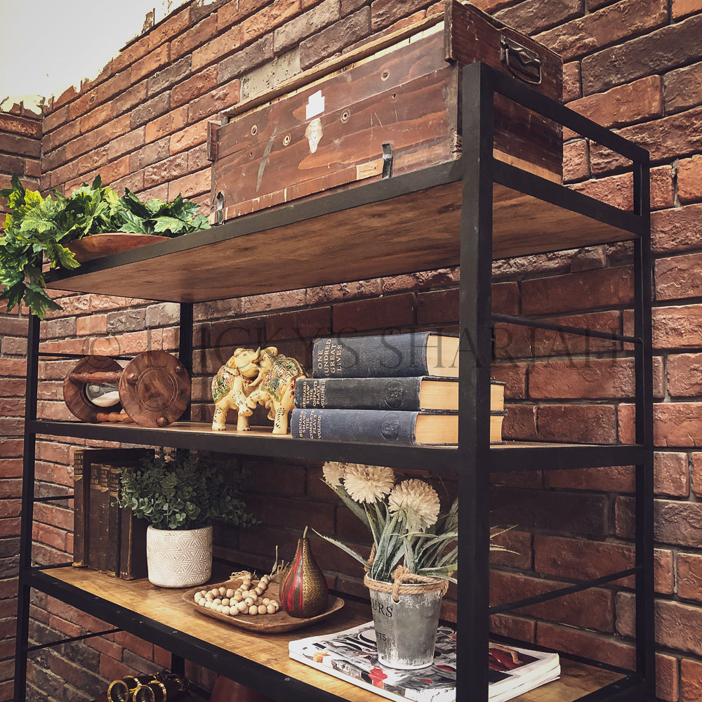 Industrial Bookshelf with 3 draw and cabinet | Lucky Furniture & Handicrafts.