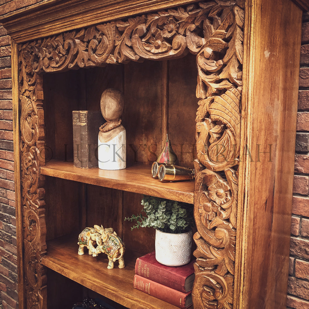 Heavy Carved Border Bookshelf | Lucky Furniture & Handicrafts.