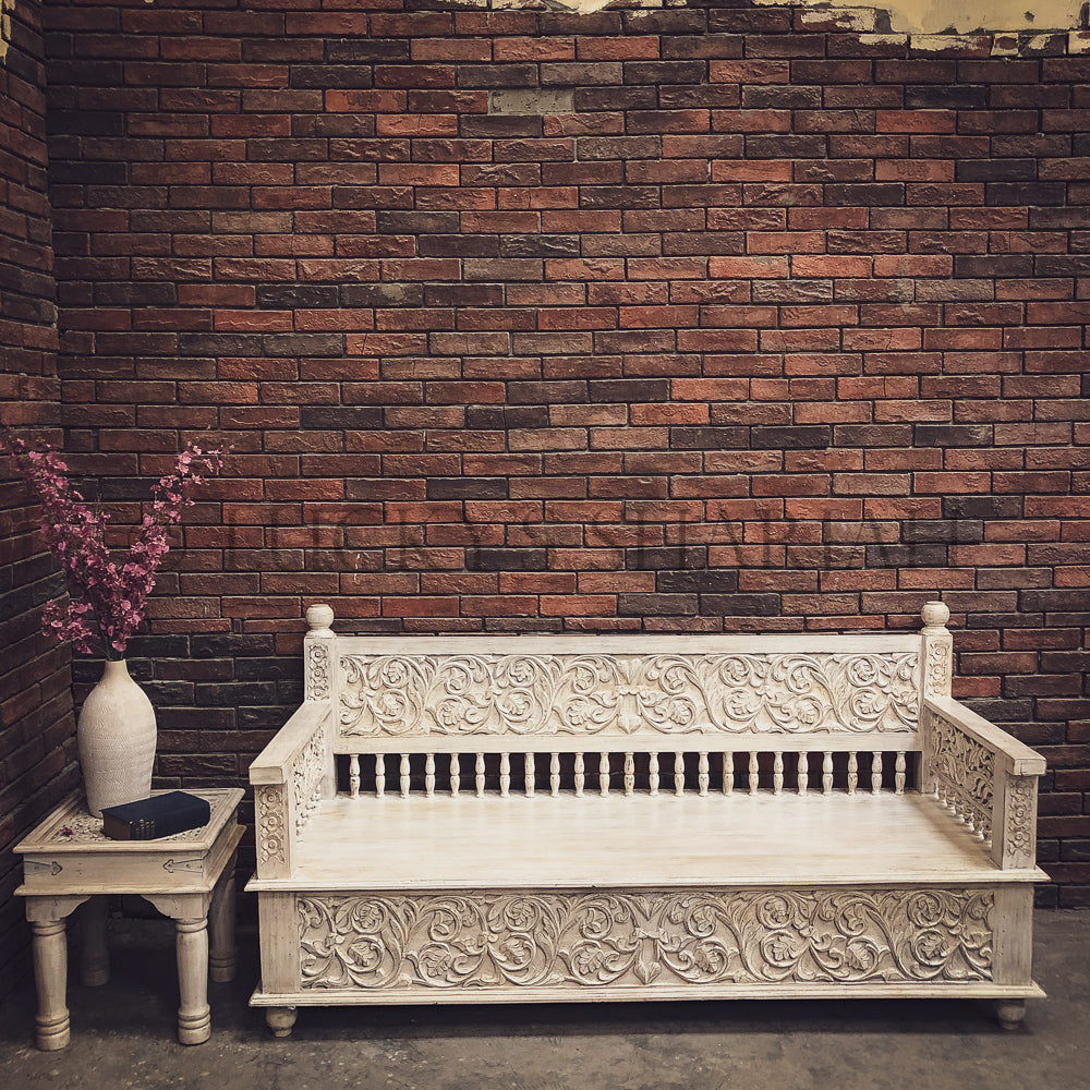 Heavy Carved Bench | Lucky Furniture & Handicrafts.