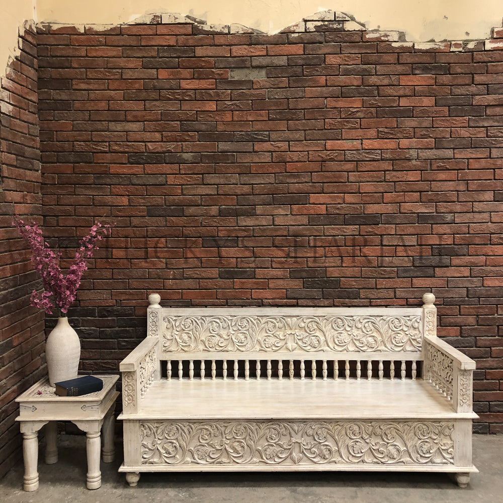Heavy Carved Bench | Lucky Furniture & Handicrafts.