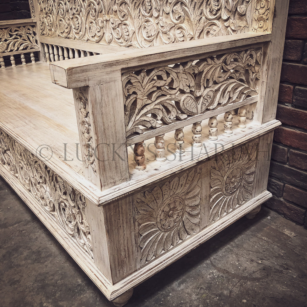 Heavy Carved Bench | Lucky Furniture & Handicrafts.