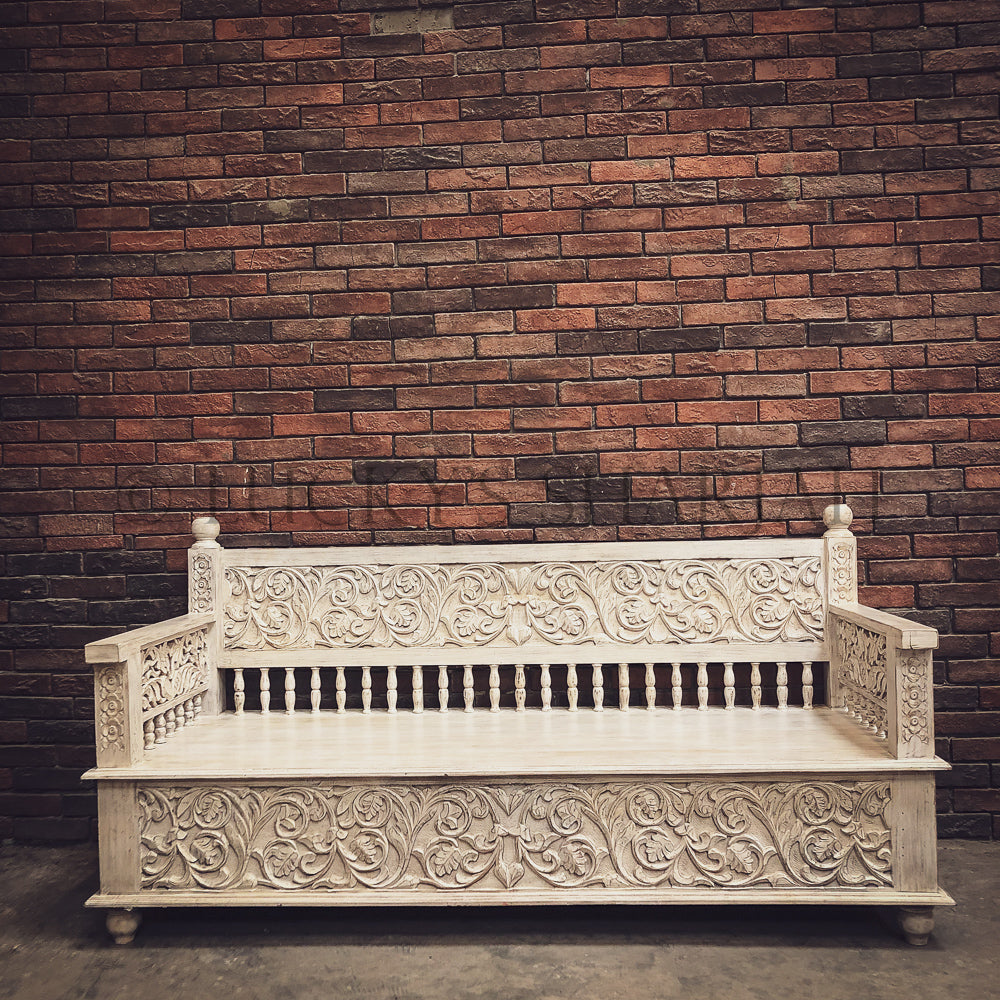 Heavy Carved Bench | Lucky Furniture & Handicrafts.