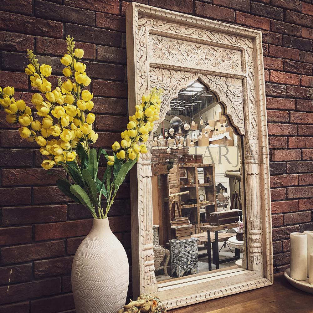 Carved 3 draw 2 door sideboard 2 tone | Lucky Furniture & Handicrafts.