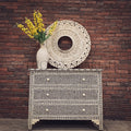 Geometric Bone Inlay Drawrcehst | Lucky Furniture & Handicrafts.