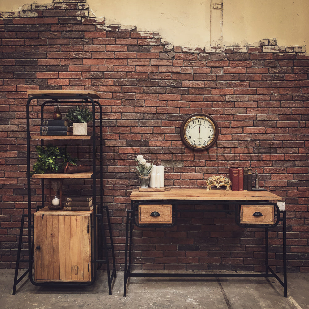 Industrial Minimalist Desk with 2 draw | Lucky Furniture & Handicrafts.