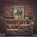 Carved pieces multi color drawchest | Lucky Furniture & Handicrafts.
