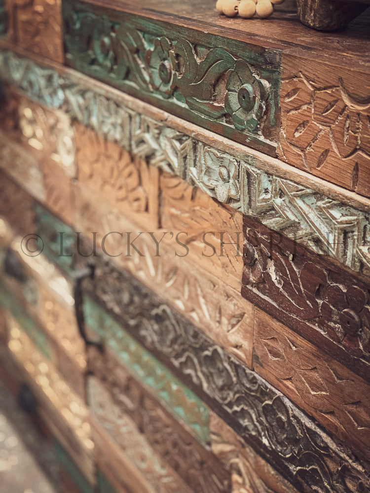 Recycle Design carved pieces sideboard | Lucky Furniture & Handicrafts.