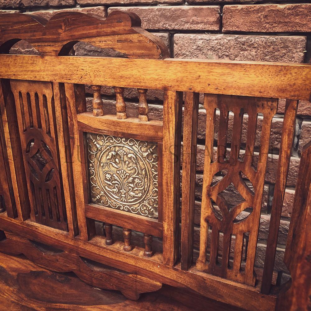Brass inlay classic rosewood bench | Lucky Furniture & Handicrafts.