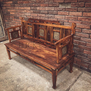 Brass inlay classic rosewood bench | Lucky Furniture & Handicrafts.