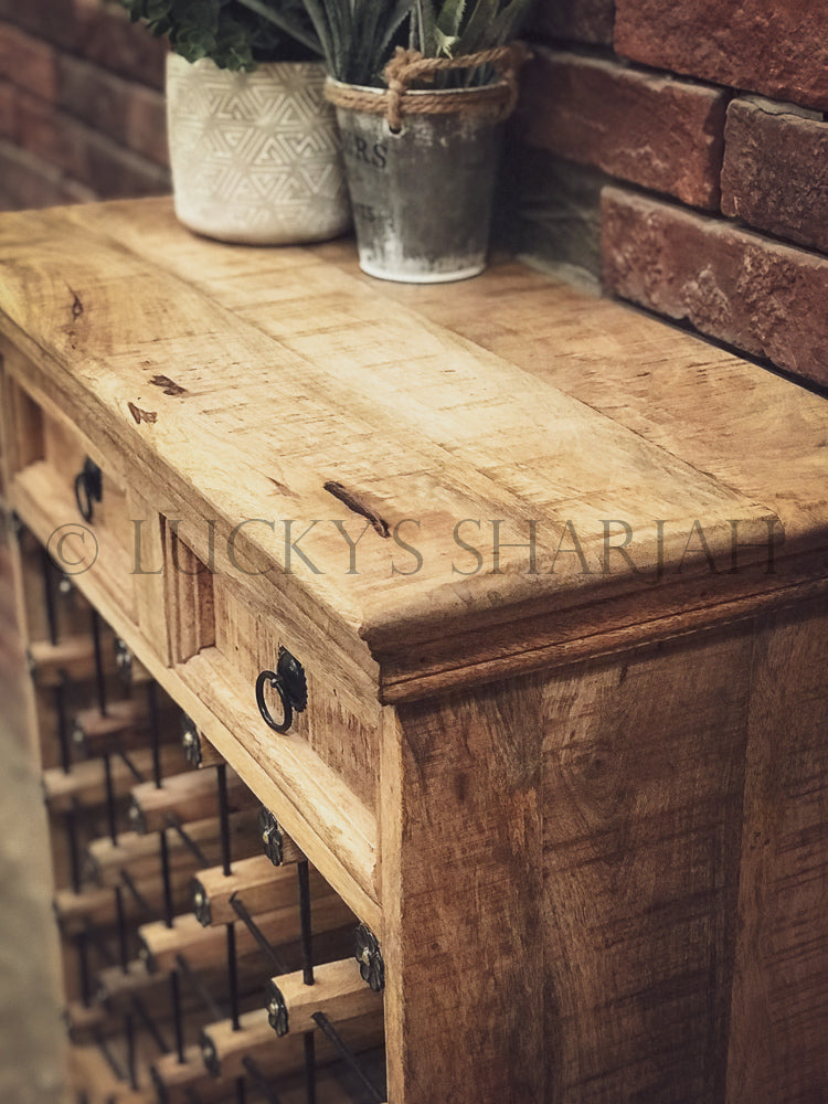 Industrial Wine Rack Double | Lucky Furniture & Handicrafts.