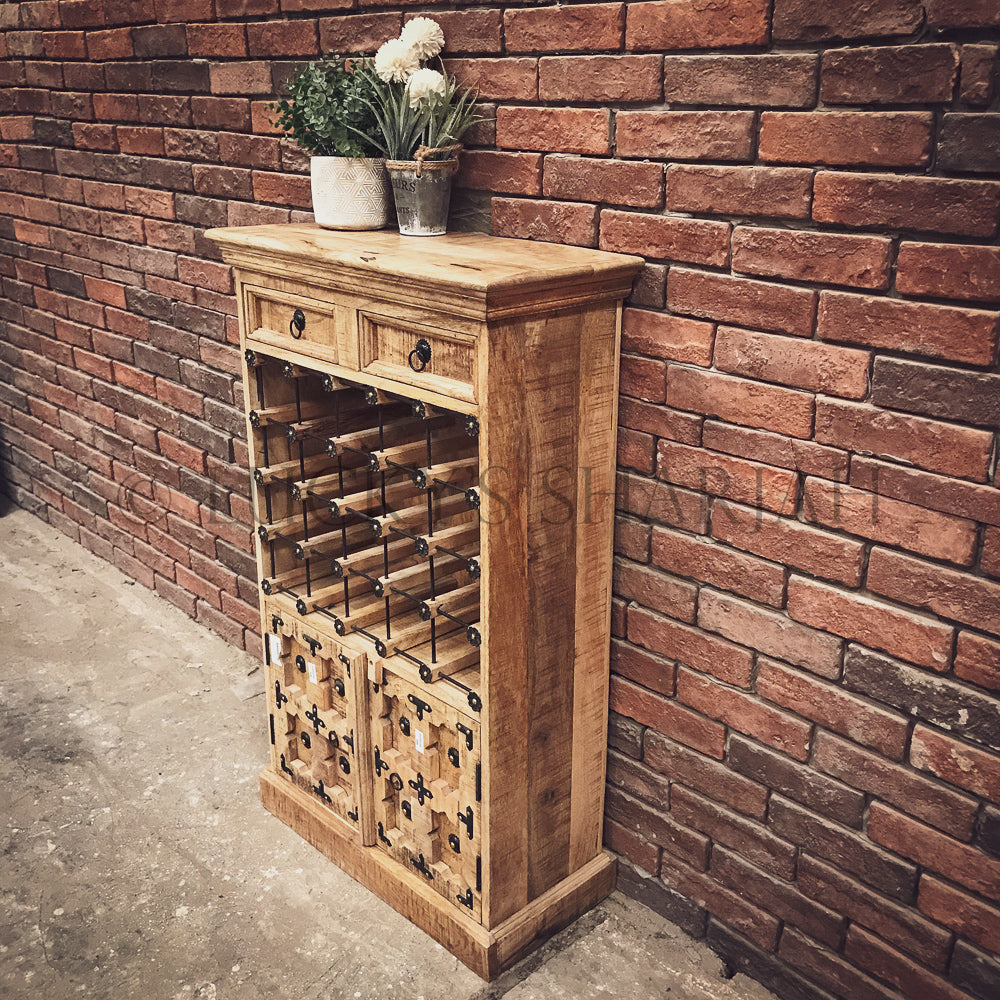 Industrial Wine Rack Double | Lucky Furniture & Handicrafts.