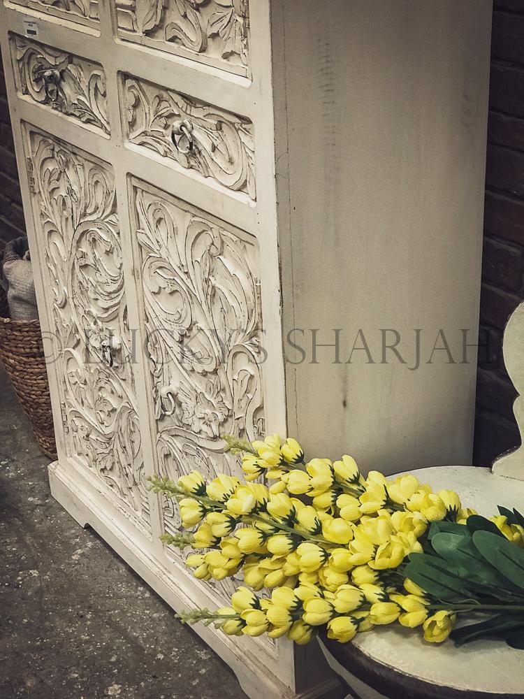 Carved Cabinet with drawer | Lucky Furniture & Handicrafts.