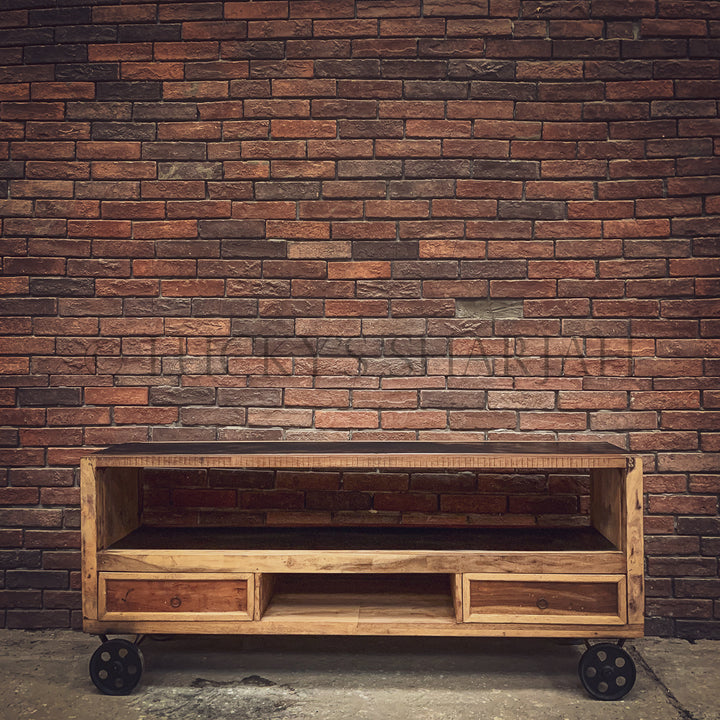 Mango wood Cart Tv Stand | Lucky Furniture & Handicrafts.