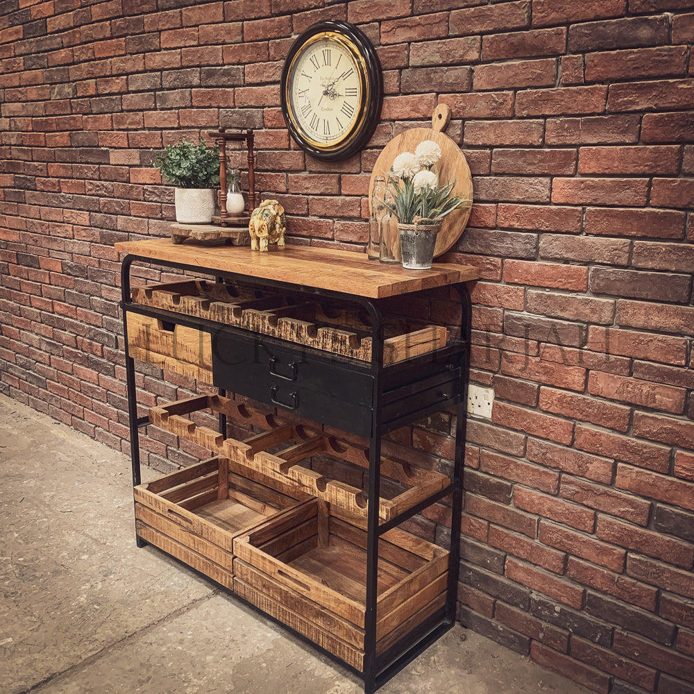 Industrial bar trolley | Lucky Furniture & Handicrafts.