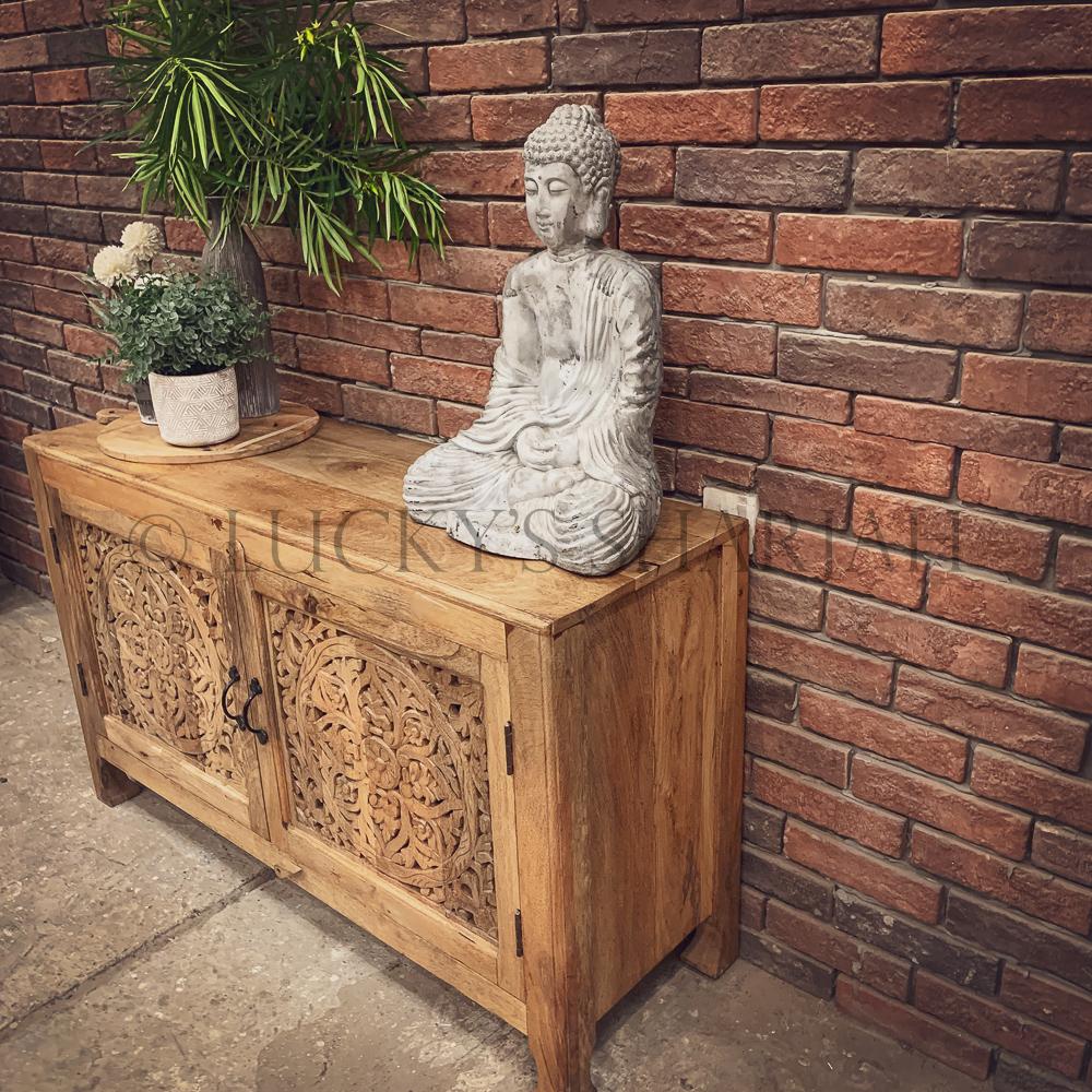 Carved Low console sideboard | Lucky Furniture & Handicrafts.