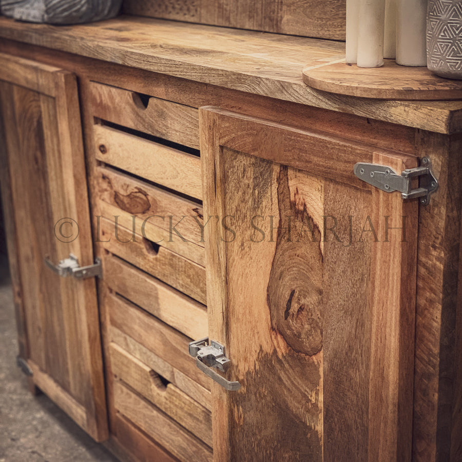 Mango wood fridge style handles sideboard | Lucky Furniture & Handicrafts.