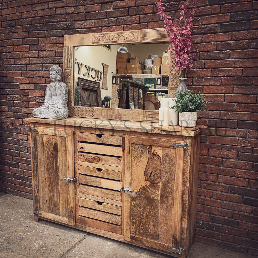 Mango wood fridge style handles sideboard | Lucky Furniture & Handicrafts.