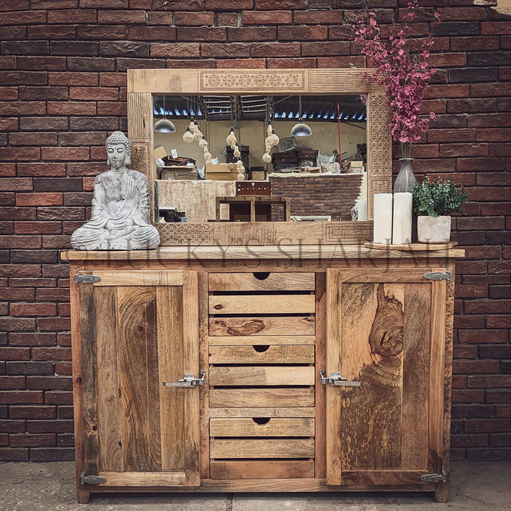Mango wood fridge style handles sideboard | Lucky Furniture & Handicrafts.