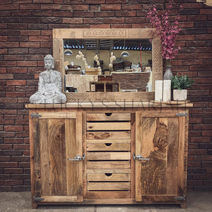 Mango wood fridge style handles sideboard | Lucky Furniture & Handicrafts.