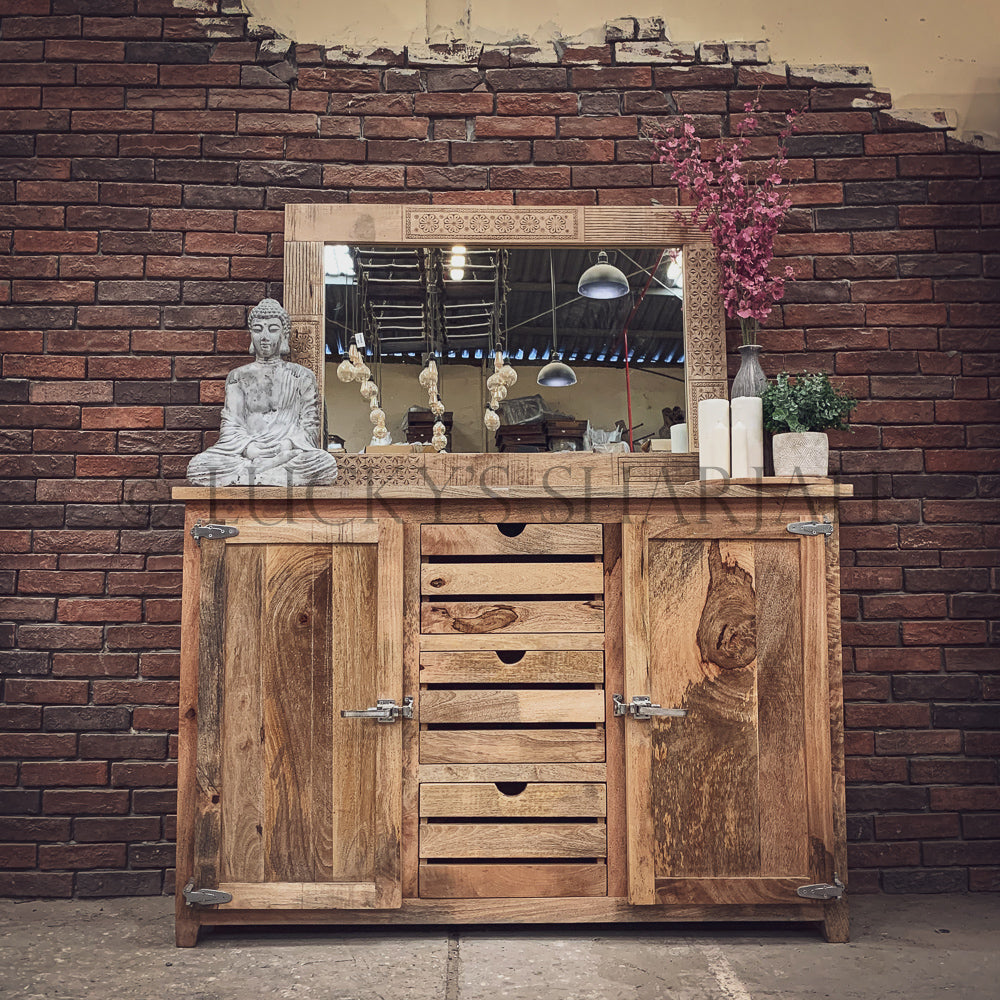 Mango wood fridge style handles sideboard | Lucky Furniture & Handicrafts.