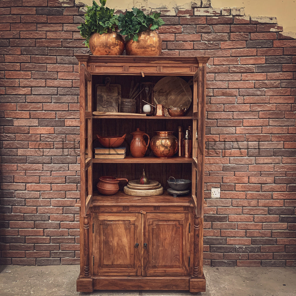Victorian classic Wooden glass cabinet | Lucky Furniture & Handicrafts.