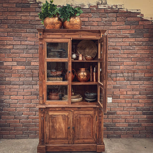 Victorian classic Wooden glass cabinet | Lucky Furniture & Handicrafts.