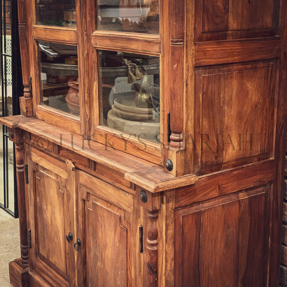 Victorian classic Wooden glass cabinet | Lucky Furniture & Handicrafts.