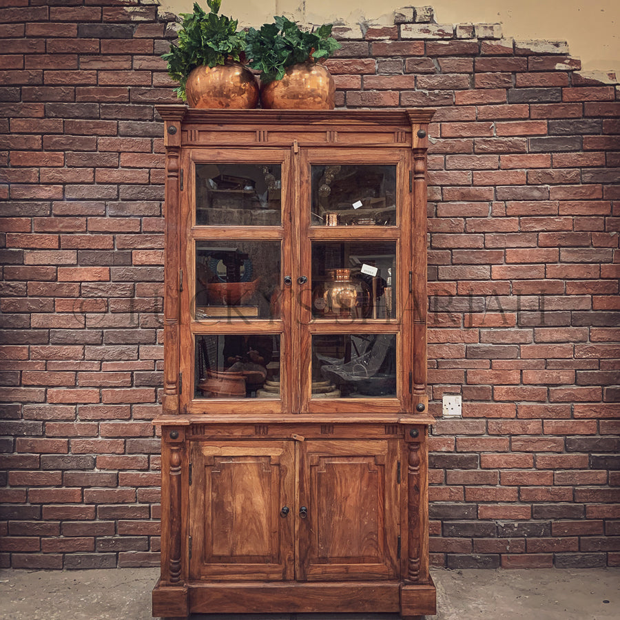 Victorian classic Wooden glass cabinet | Lucky Furniture & Handicrafts.