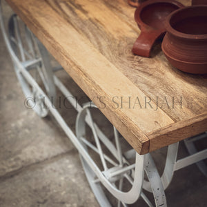 Low Cart wheel table | Lucky Furniture & Handicrafts.
