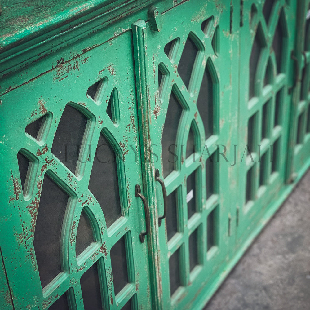 Vibrant Green Glass Sideboard | Lucky Furniture & Handicrafts.