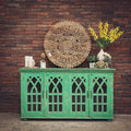 Vibrant Green Glass Sideboard | Lucky Furniture & Handicrafts.