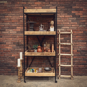Tray Baker Shelf Mango wood with wheel | Lucky Furniture & Handicrafts.