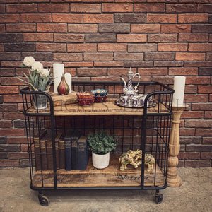 Mini Industrial Mango wood Baker shelf | Lucky Furniture & Handicrafts.