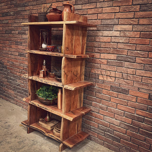 Live edge full wooden bookshelf | Lucky Furniture & Handicrafts.