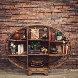 Oval Bookshelf Mango wood | Lucky Furniture & Handicrafts.
