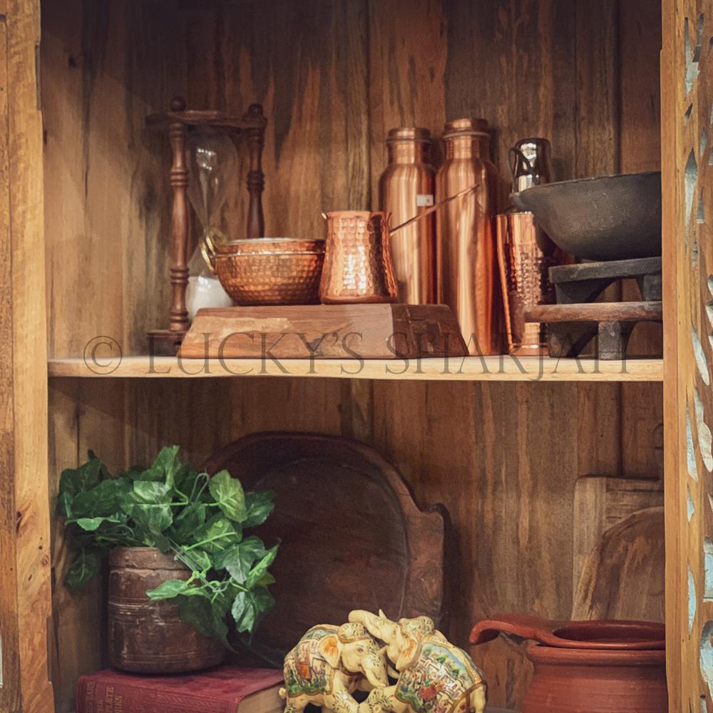 Carved sky blue cabinet with drawers | Lucky Furniture & Handicrafts.