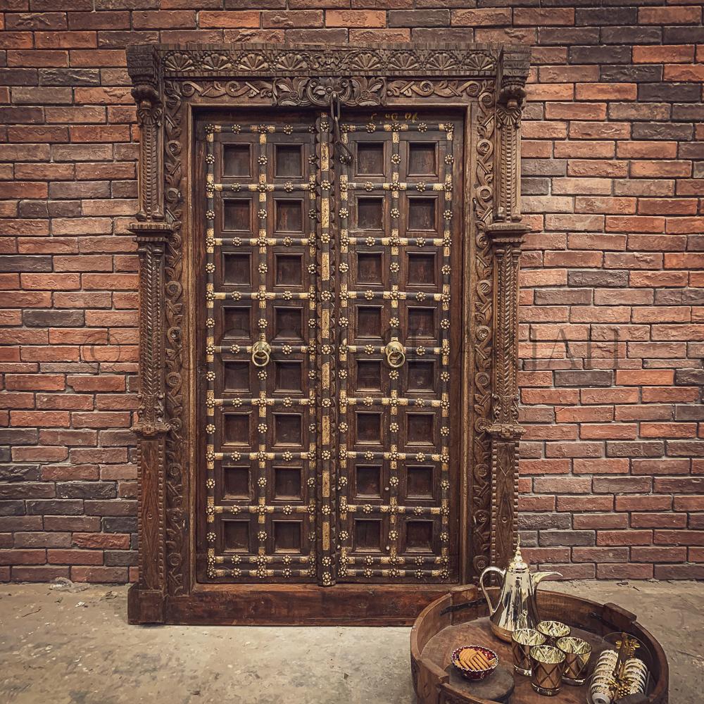 Antique Carved Indian door | Lucky Furniture & Handicrafts.