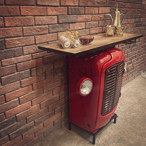 Tractor bar table with storage | Lucky Furniture & Handicrafts.