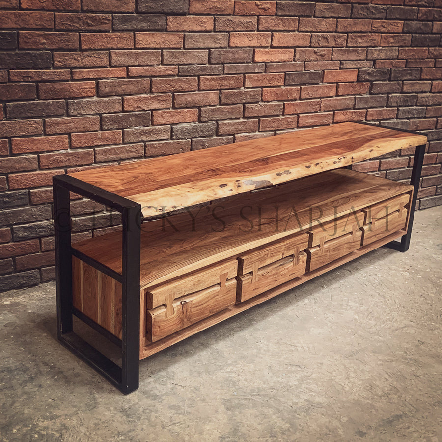 Live Edge Industrial tv stand | Lucky Furniture & Handicrafts.