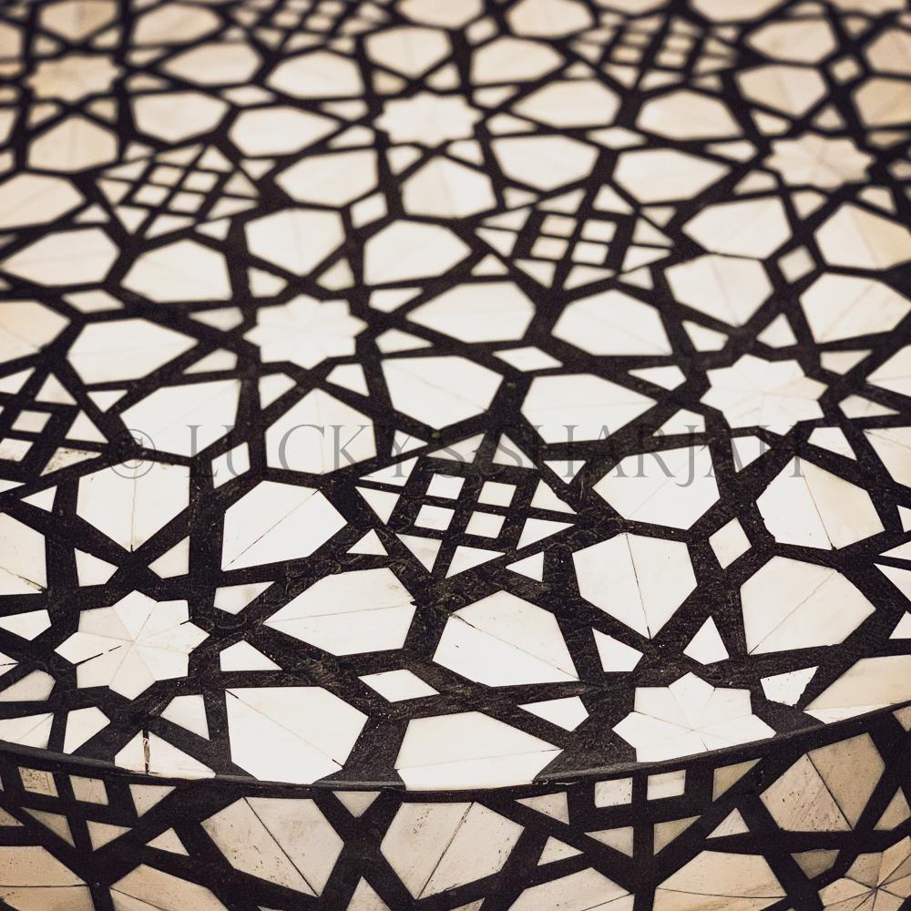 Celestial black and white bone inlay coffee table | Lucky Furniture & Handicrafts.