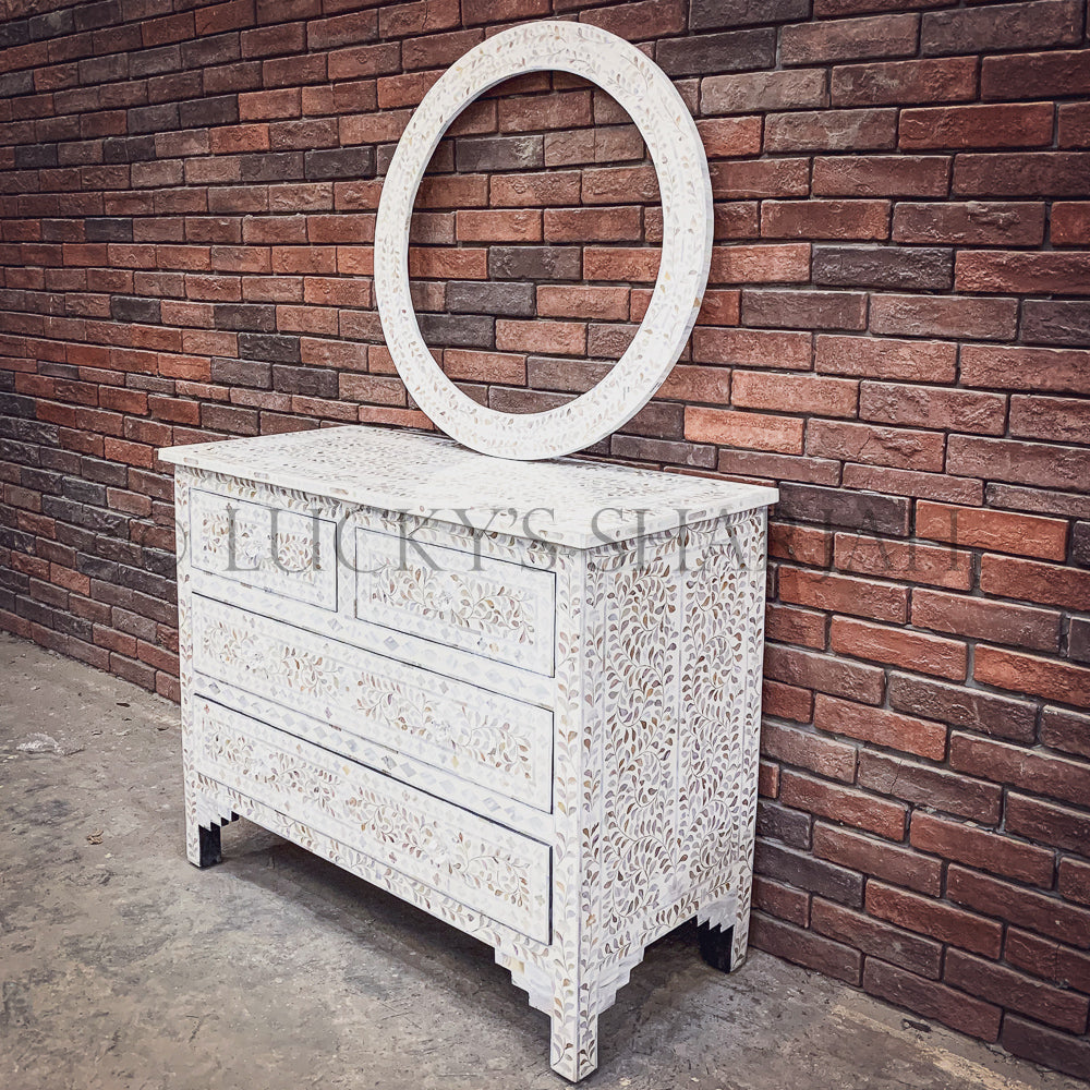 Mother of pearl inlay drawchest | Lucky Furniture & Handicrafts.