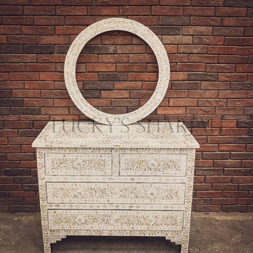 Mother of pearl inlay drawchest | Lucky Furniture & Handicrafts.