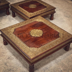 Bajot Table with brass inlay | Lucky Furniture & Handicrafts.