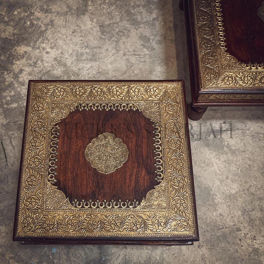Bajot Table with brass inlay | Lucky Furniture & Handicrafts.